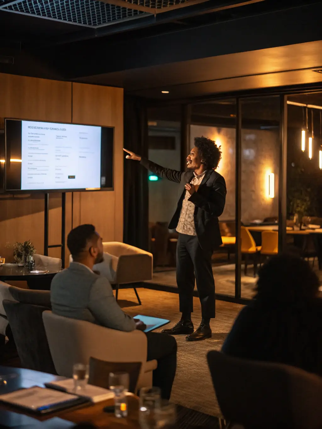 A photo of a guest speaker presenting at a conference hosted by ASSOCIATION MULTICULTURELLE CRITEUILLOISE, emphasizing knowledge sharing and intellectual exchange.